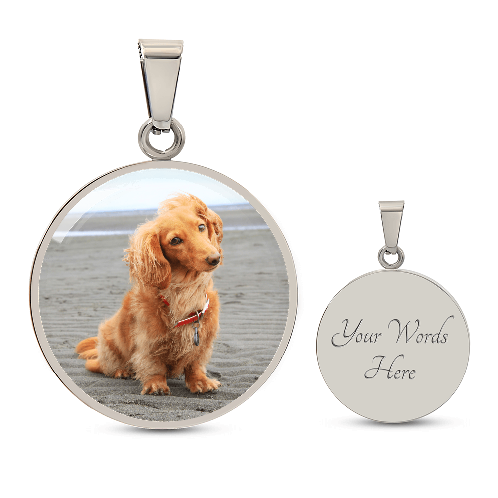 Customized Dog Photograph Round Pendant