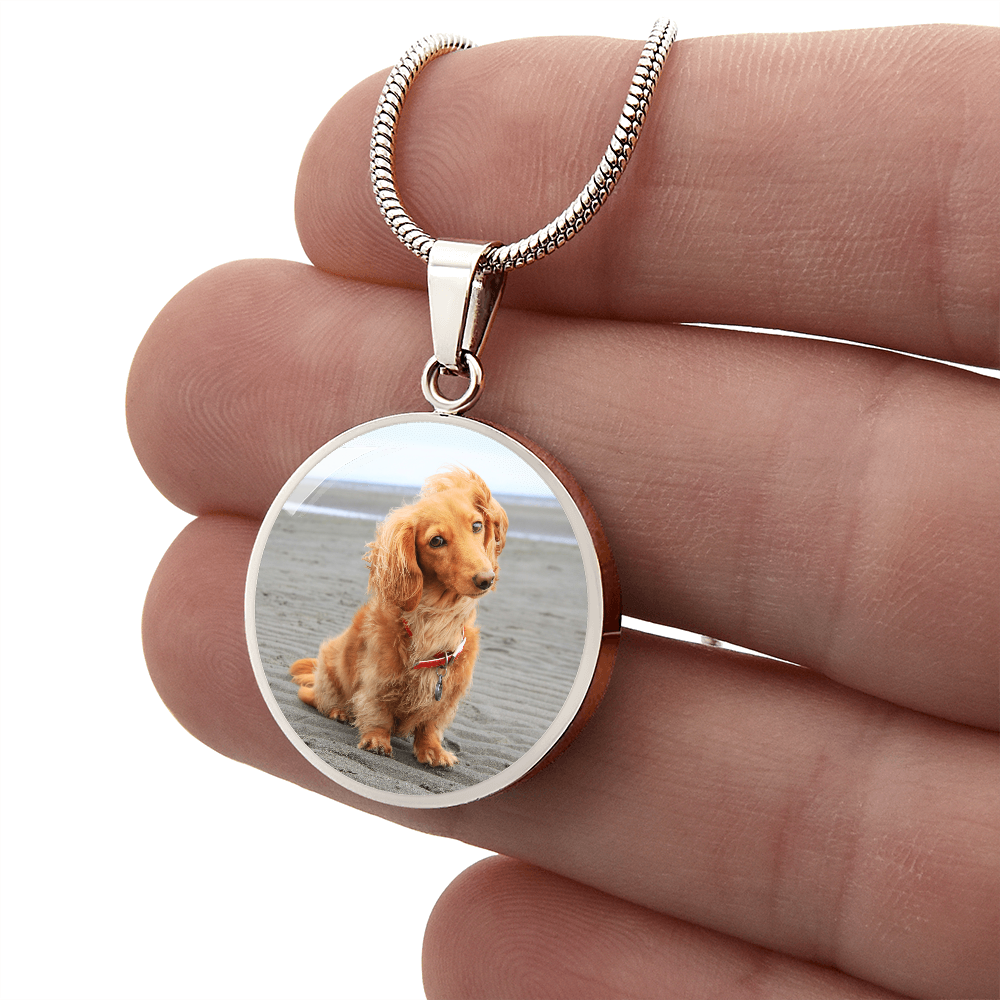 Customized Dog Photograph Round Pendant