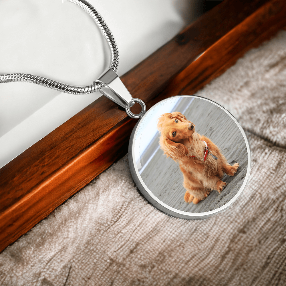 Customized Dog Photograph Round Pendant