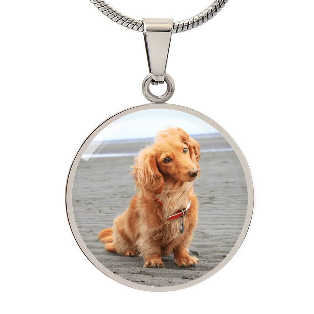 Customized Dog Photograph Round Pendant