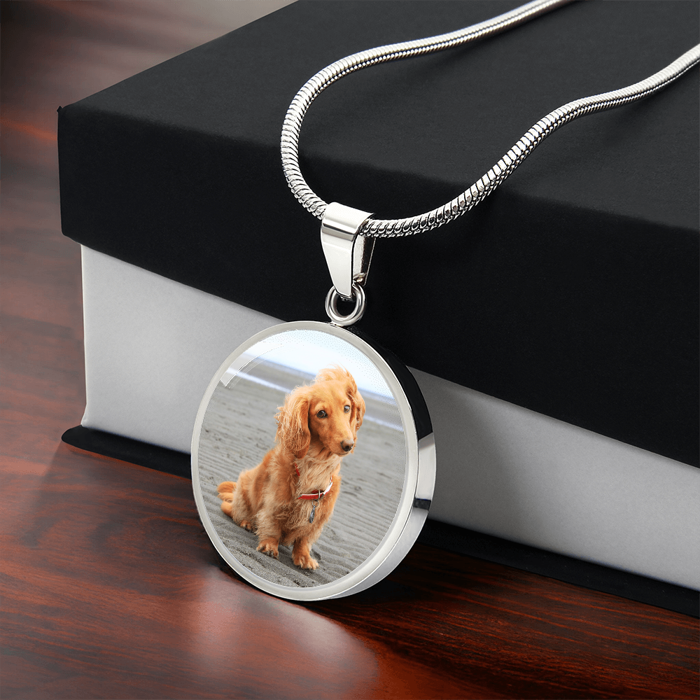 Customized Dog Photograph Round Pendant