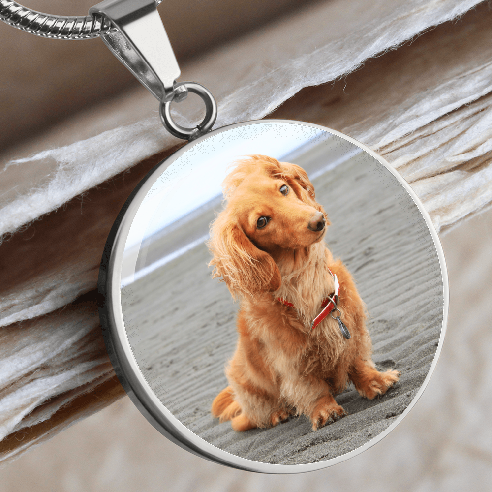 Customized Dog Photograph Round Pendant