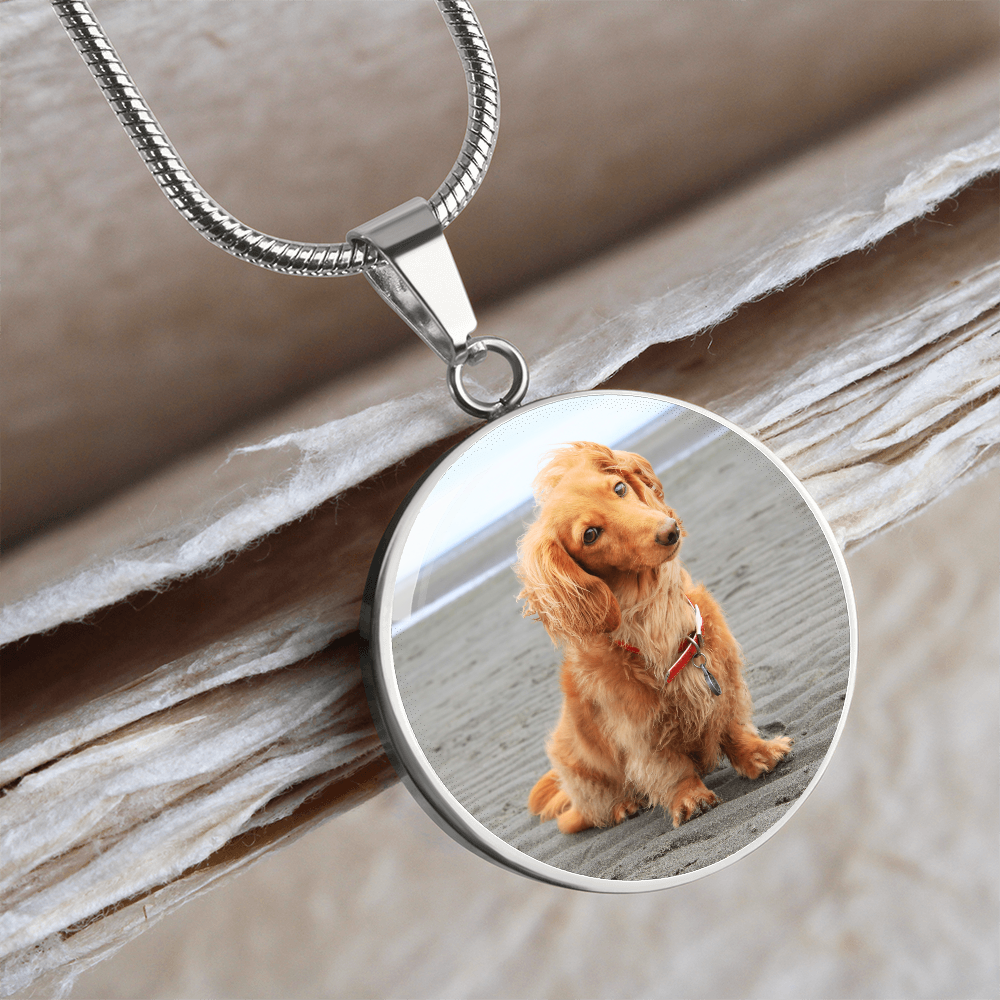 Customized Dog Photograph Round Pendant