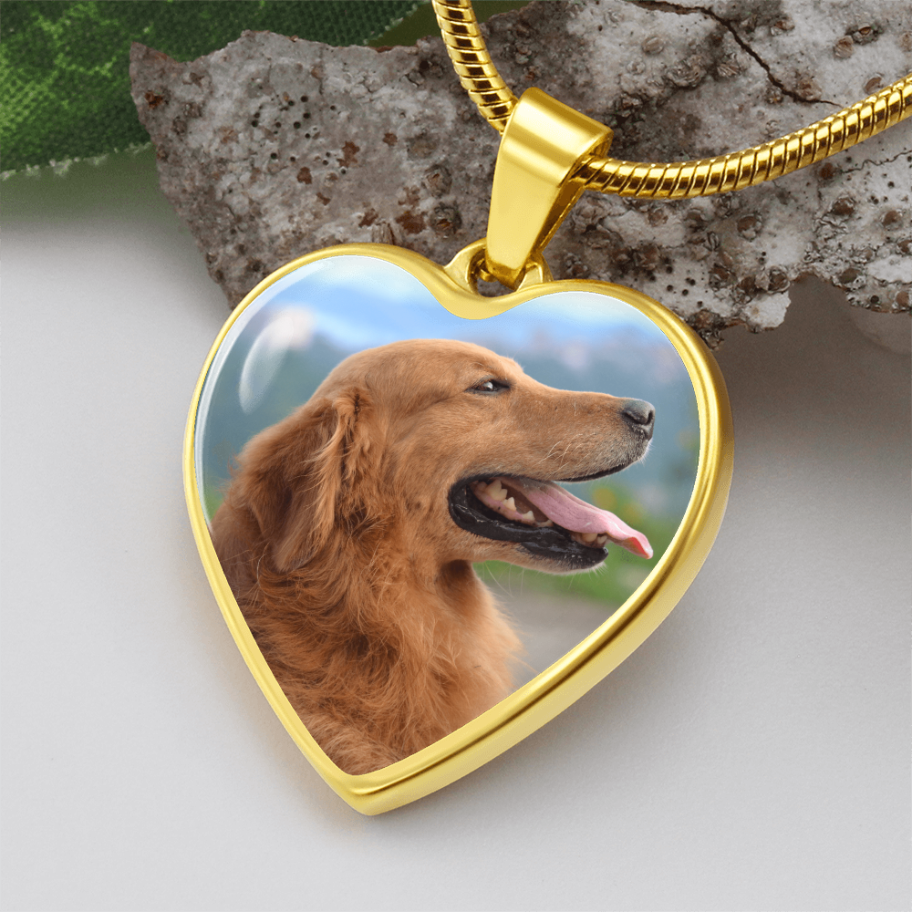 Custom Dog Necklace with Photo-Heart Shaped