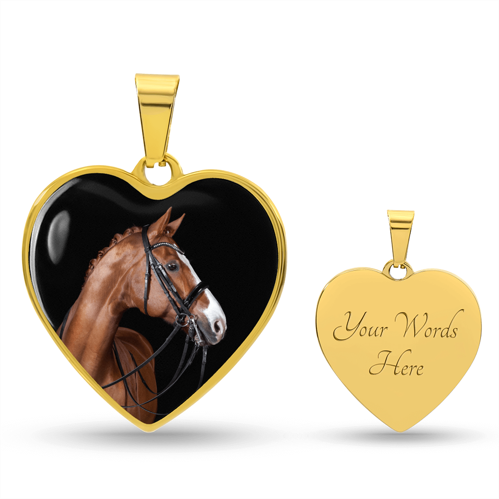 Custom Horse Photograph Heart Shaped Necklace