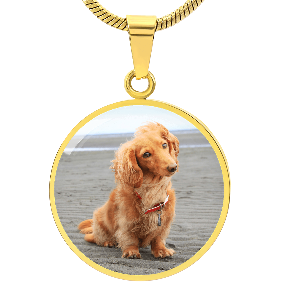 Customized Dog Photograph Round Pendant