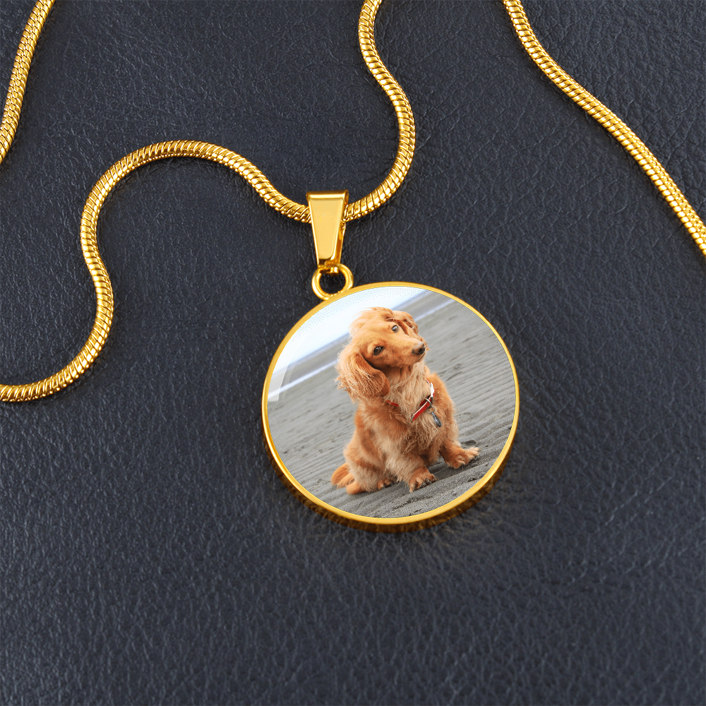 Customized Dog Photograph Round Pendant