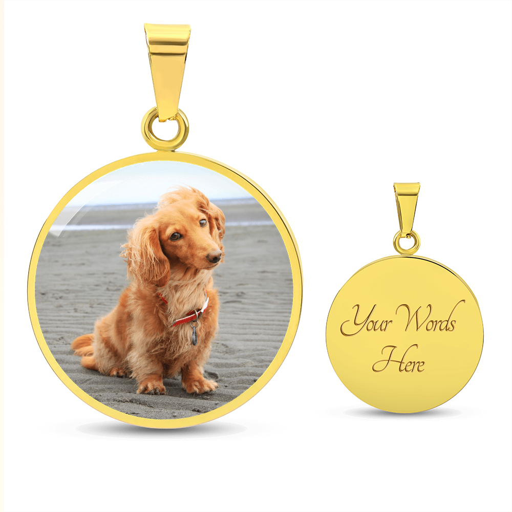 Customized Dog Photograph Round Pendant