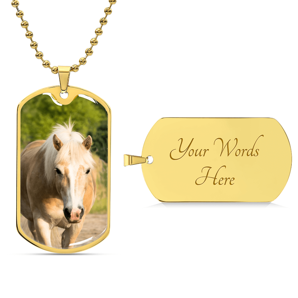 Custom Horse Photo- Dog Tag Necklace
