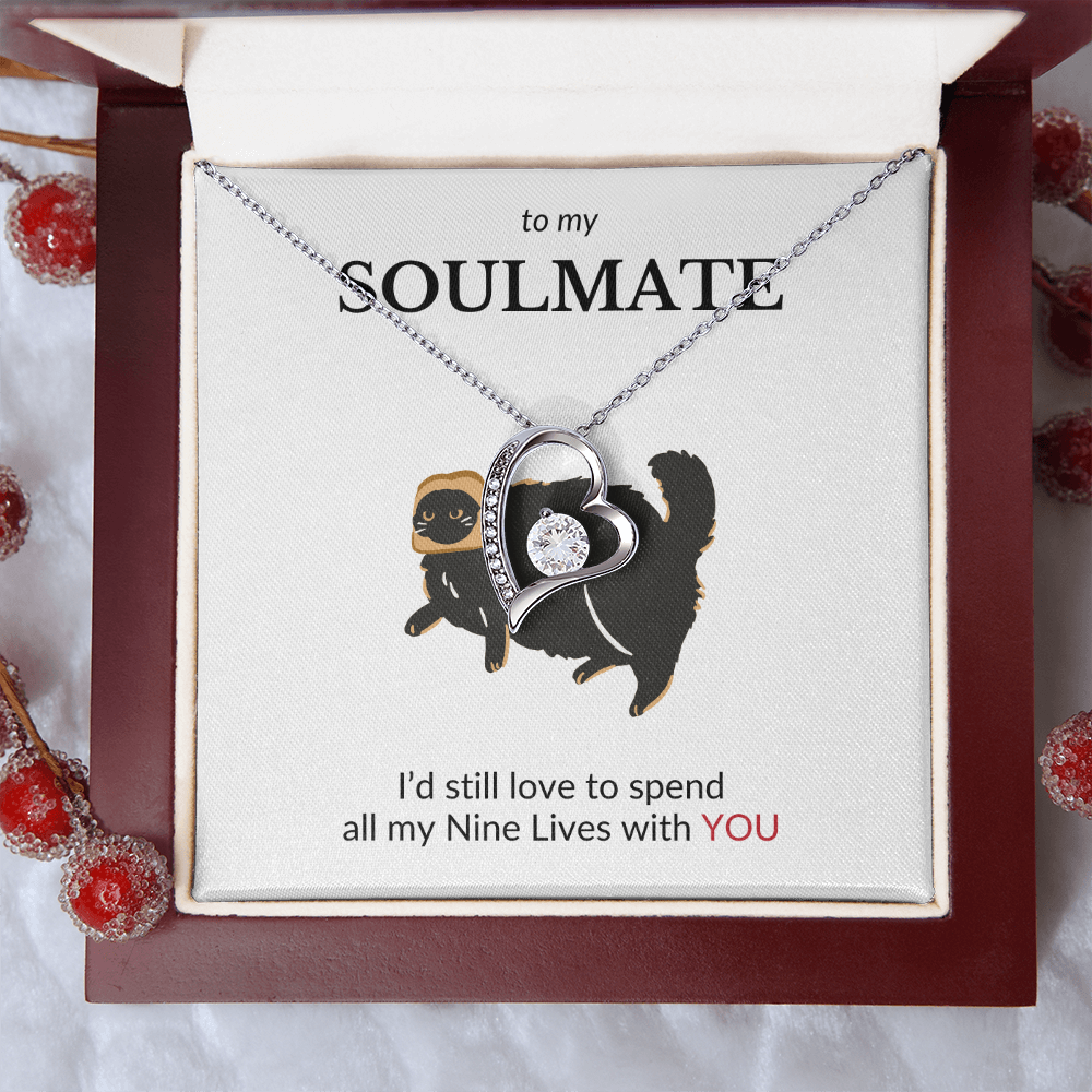 To My Soulmate- I'd Still Spend All Nine Lives- Forever Love Necklace