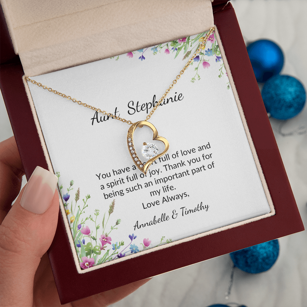 Personalized for Aunts- You Have a Heart Full of Love- Forever Love Necklace