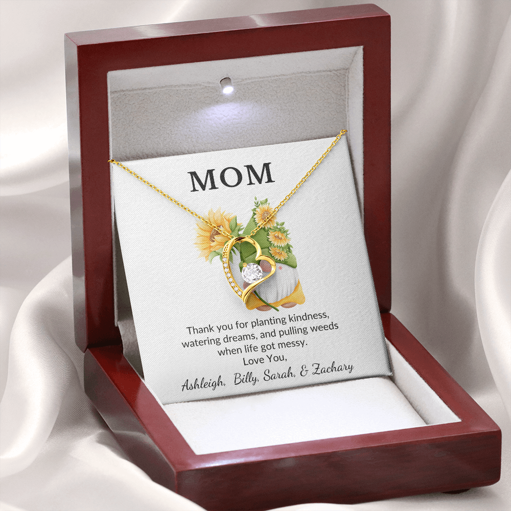 Personalized for Mothers- Thank You For Panting Kindness- Forever Love Necklace