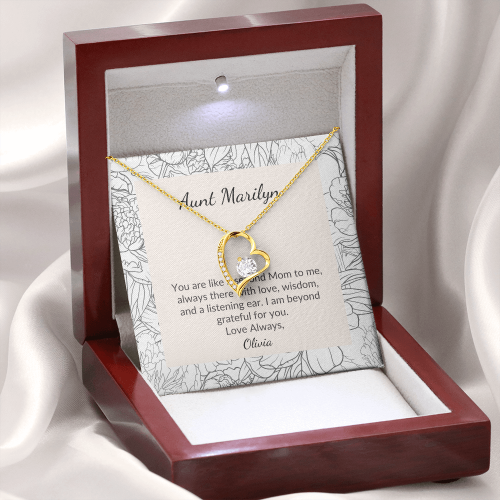 Personalized for Aunts- You Are Like A Second Mom To Me- Forever Love Necklace