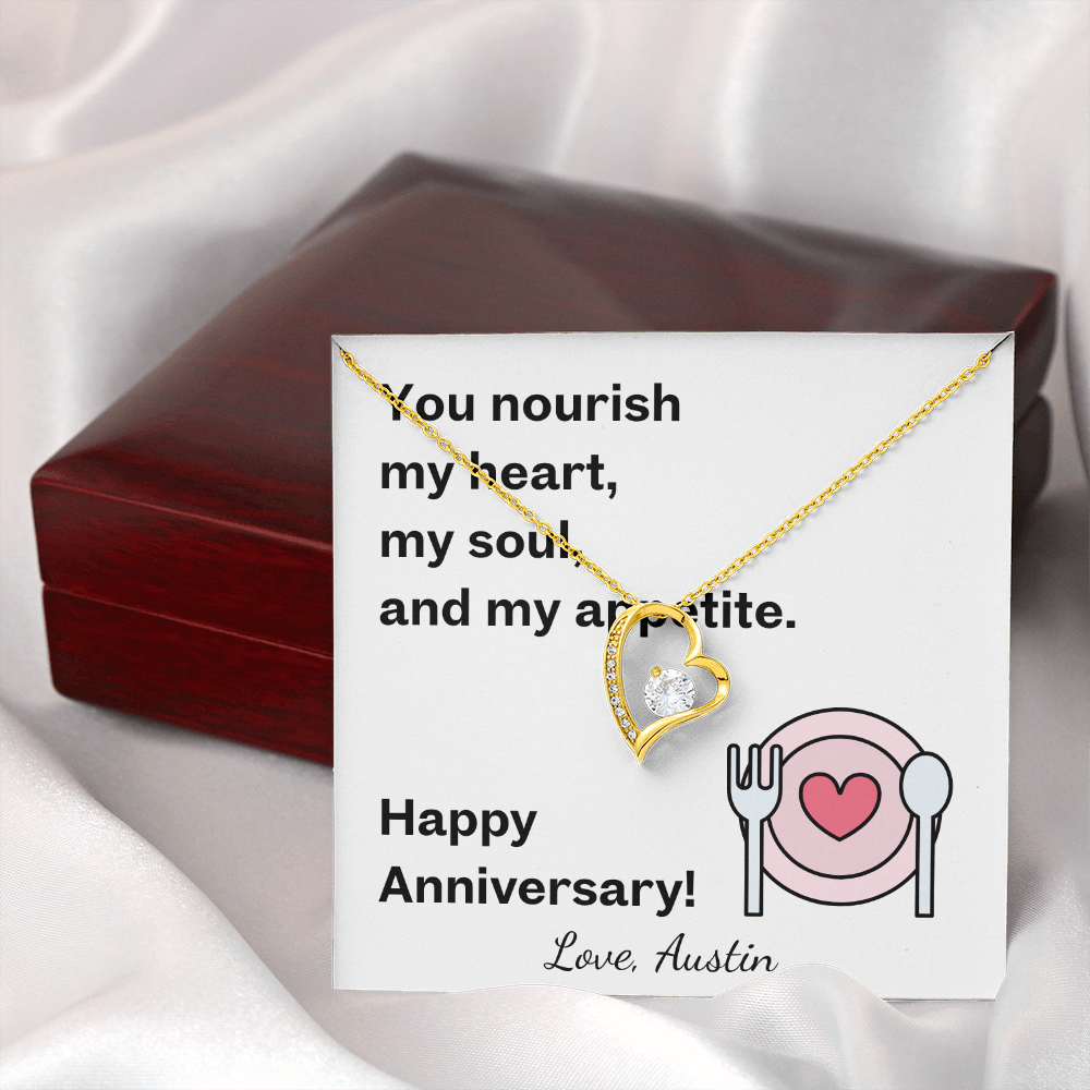 Happy Anniversary- You Nourish My Heart-Forever Love Necklace