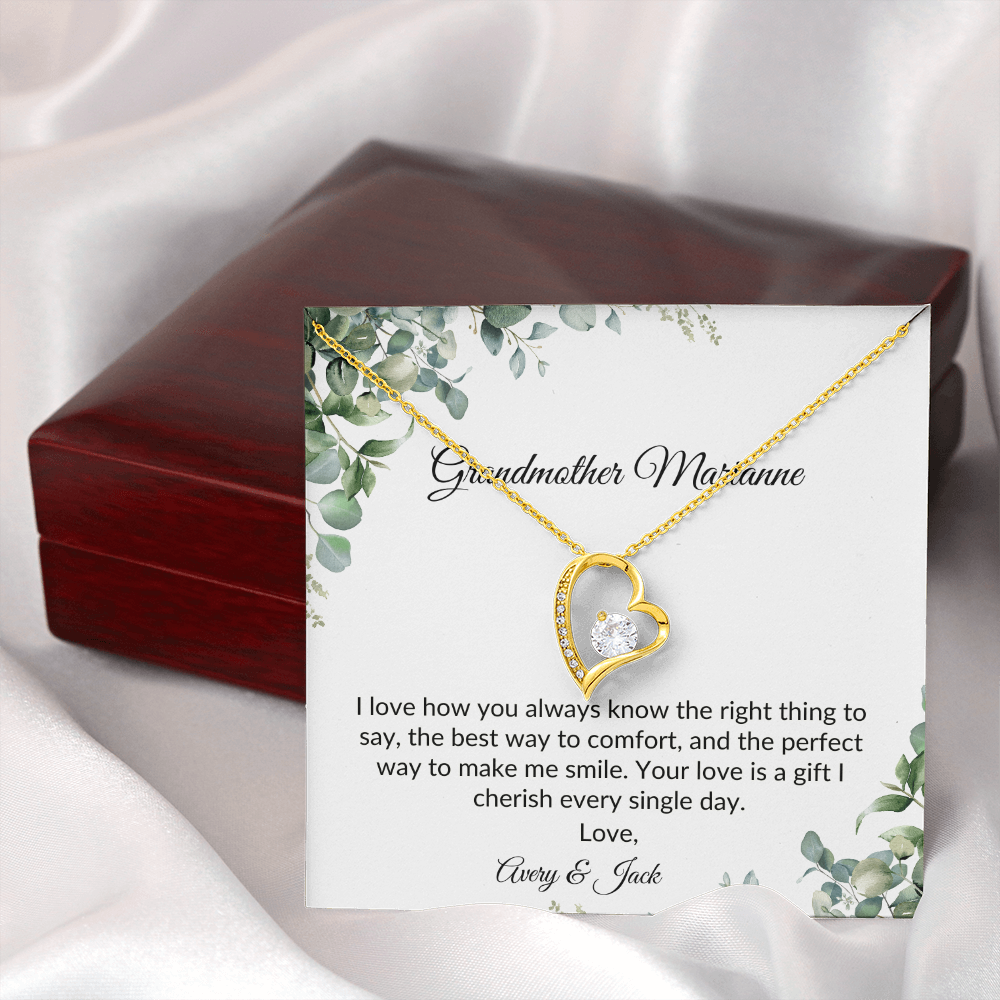 Personalized for Grandmothers- I Love How You Always Know The Right Thing To Say- Forever Love Necklace