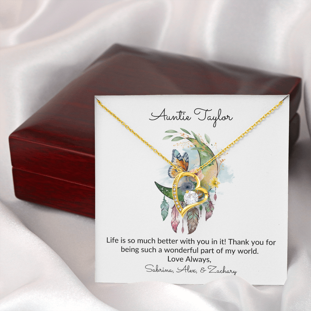 Personalized for Aunts- Life Is So Much Better With You- Forever Love Necklace