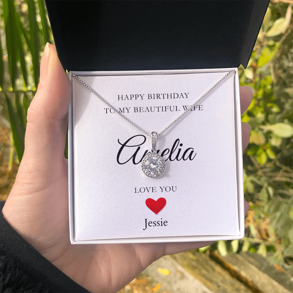 Personalized Happy Birthday-To My Beautiful Wife-Eternal Hope Necklace