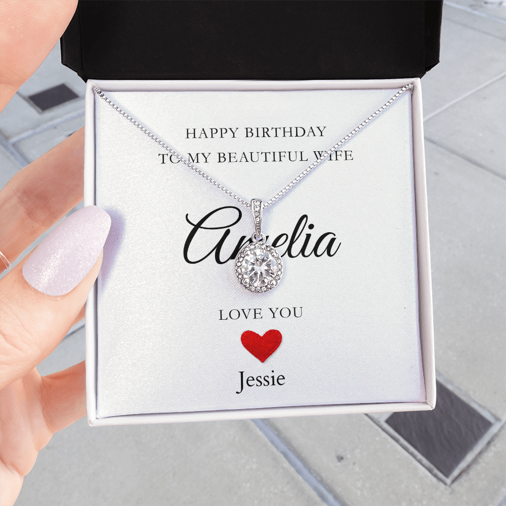 Personalized Happy Birthday-To My Beautiful Wife-Eternal Hope Necklace