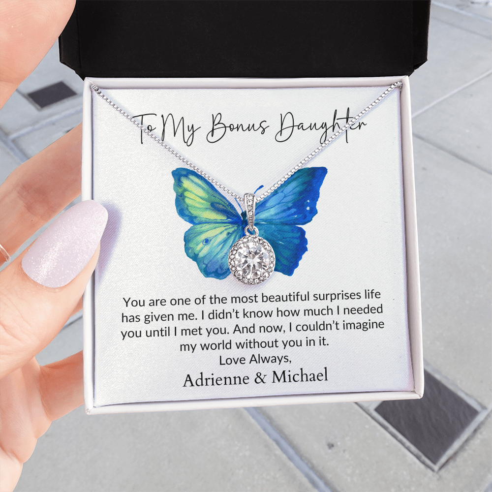 Personalized for Bonus Daughters- You Are A Beautiful Surprise- Eternal Hope Necklace