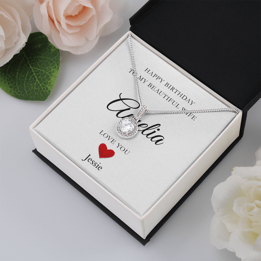 Personalized Happy Birthday-To My Beautiful Wife-Eternal Hope Necklace