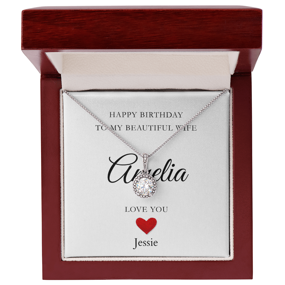 Personalized Happy Birthday-To My Beautiful Wife-Eternal Hope Necklace