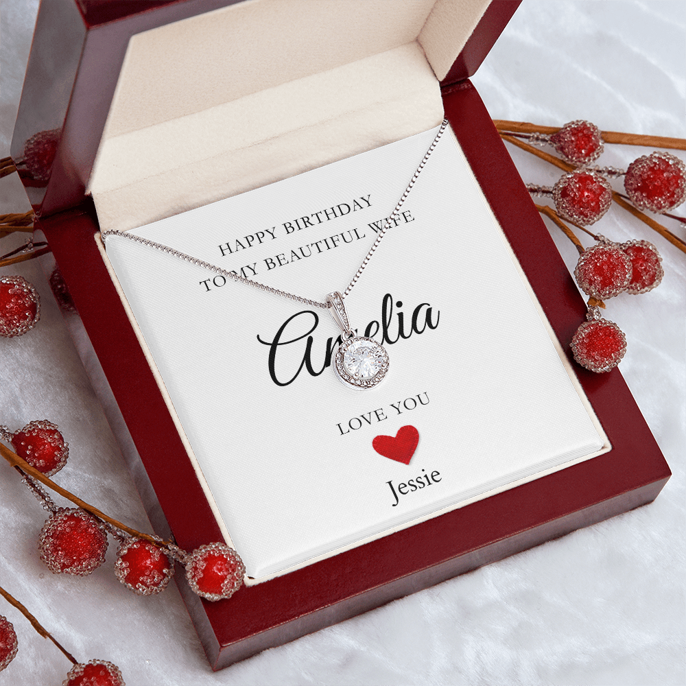 Personalized Happy Birthday-To My Beautiful Wife-Eternal Hope Necklace