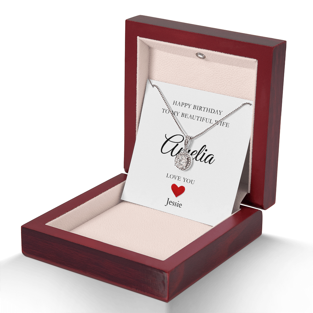 Personalized Happy Birthday-To My Beautiful Wife-Eternal Hope Necklace