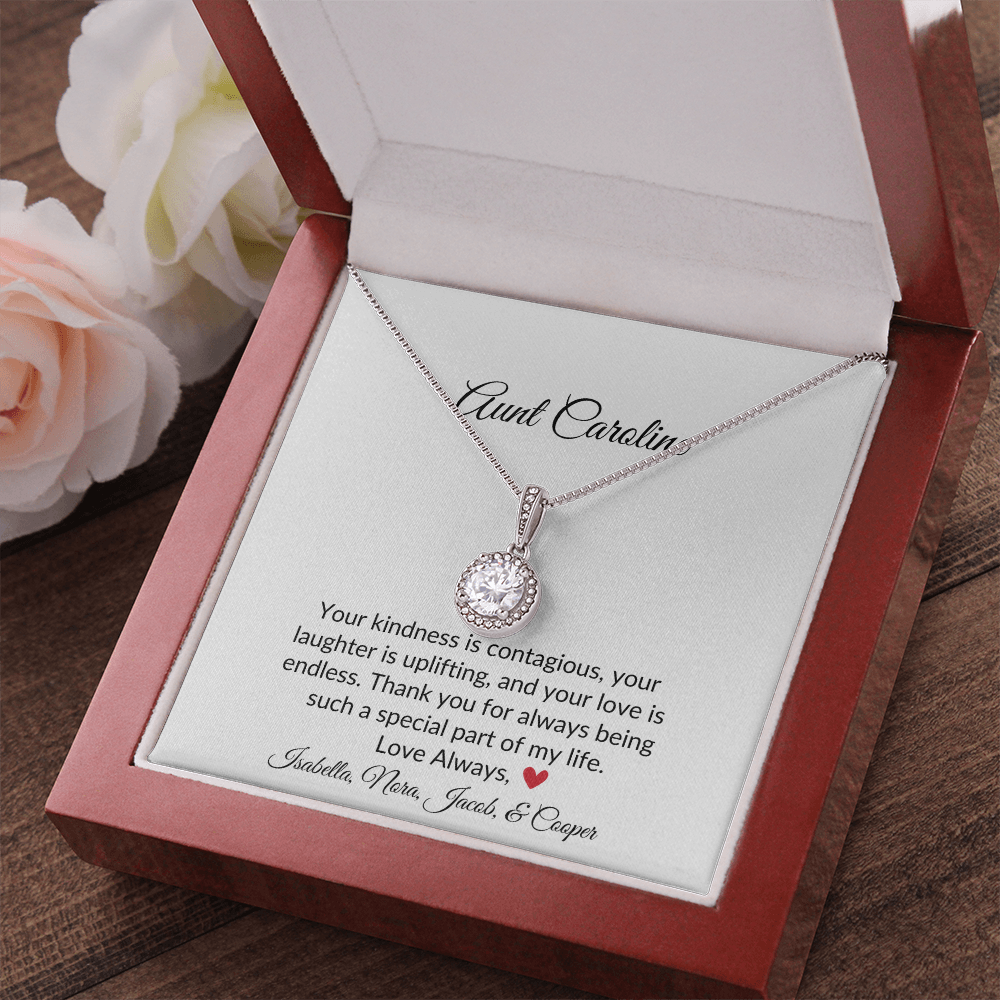 Personalized for Aunts- Your Kindness Is Contagious, Your Laughter Uplifting- Eternal Hope Necklace