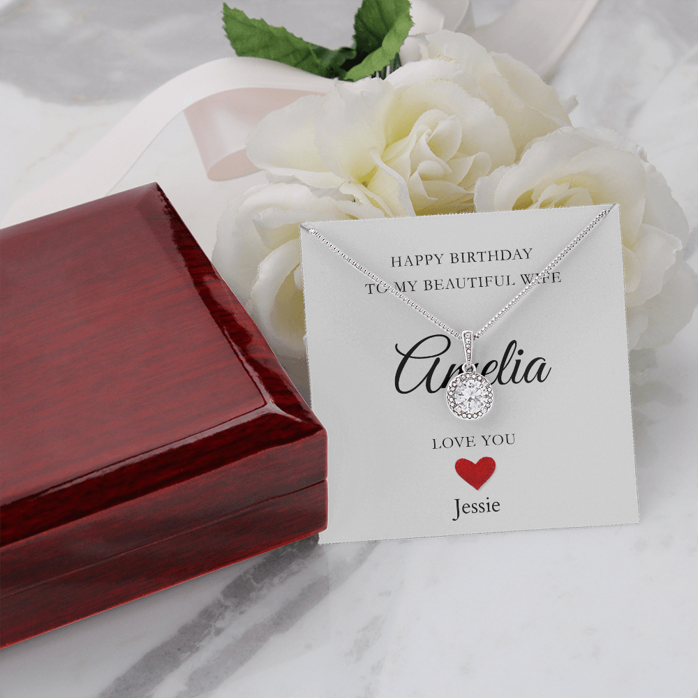 Personalized Happy Birthday-To My Beautiful Wife-Eternal Hope Necklace