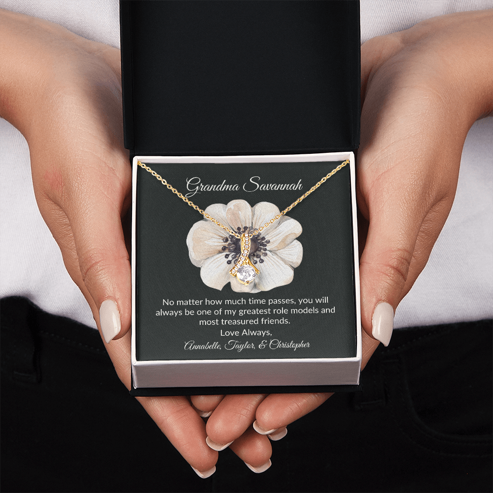 Personalized for Grandmothers-No Matter How Much Time Passes-Alluring Beauty Necklace