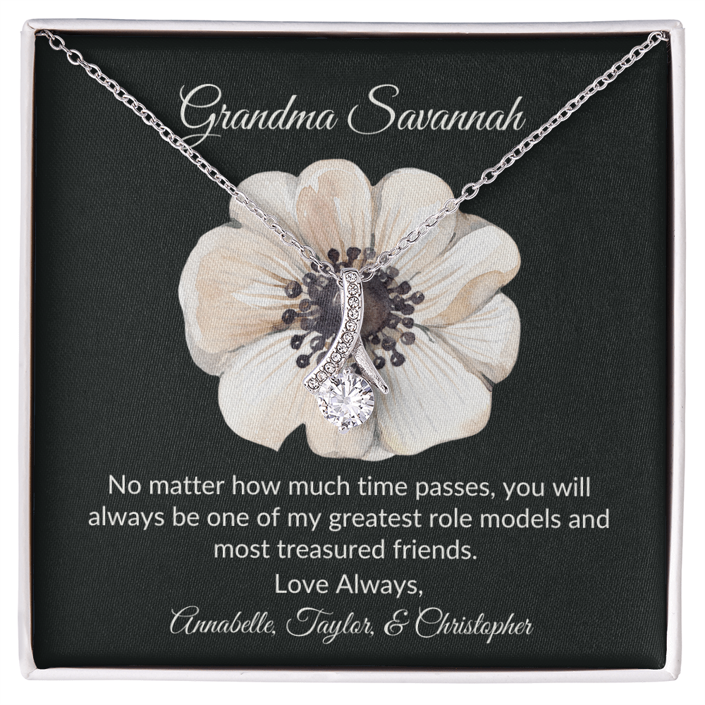 Personalized for Grandmothers-No Matter How Much Time Passes-Alluring Beauty Necklace