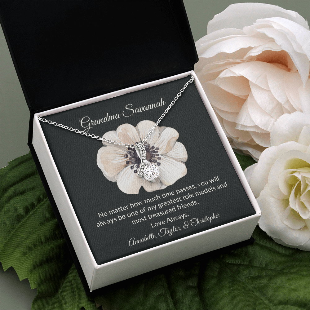Personalized for Grandmothers-No Matter How Much Time Passes-Alluring Beauty Necklace