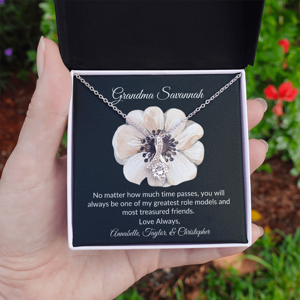 Personalized for Grandmothers-No Matter How Much Time Passes-Alluring Beauty Necklace