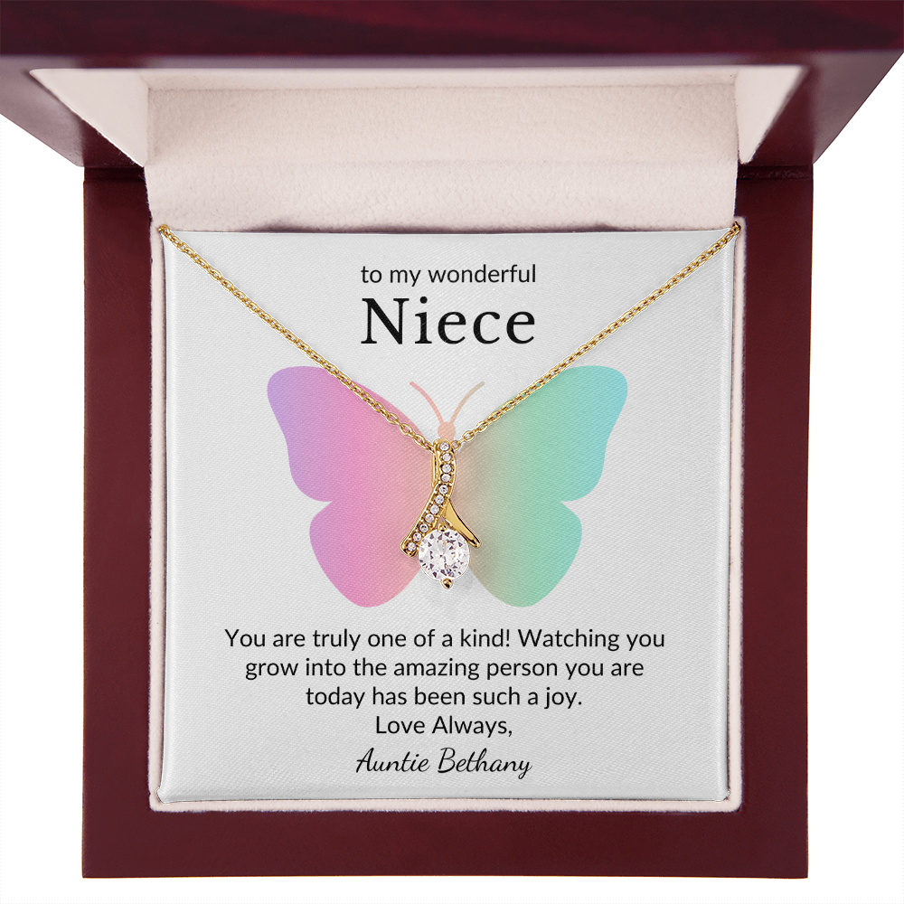 Personalized for Nieces- You Are Truly One Of A Kind- Alluring Beauty Necklace