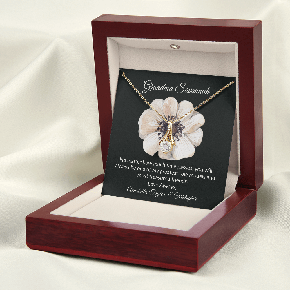 Personalized for Grandmothers-No Matter How Much Time Passes-Alluring Beauty Necklace