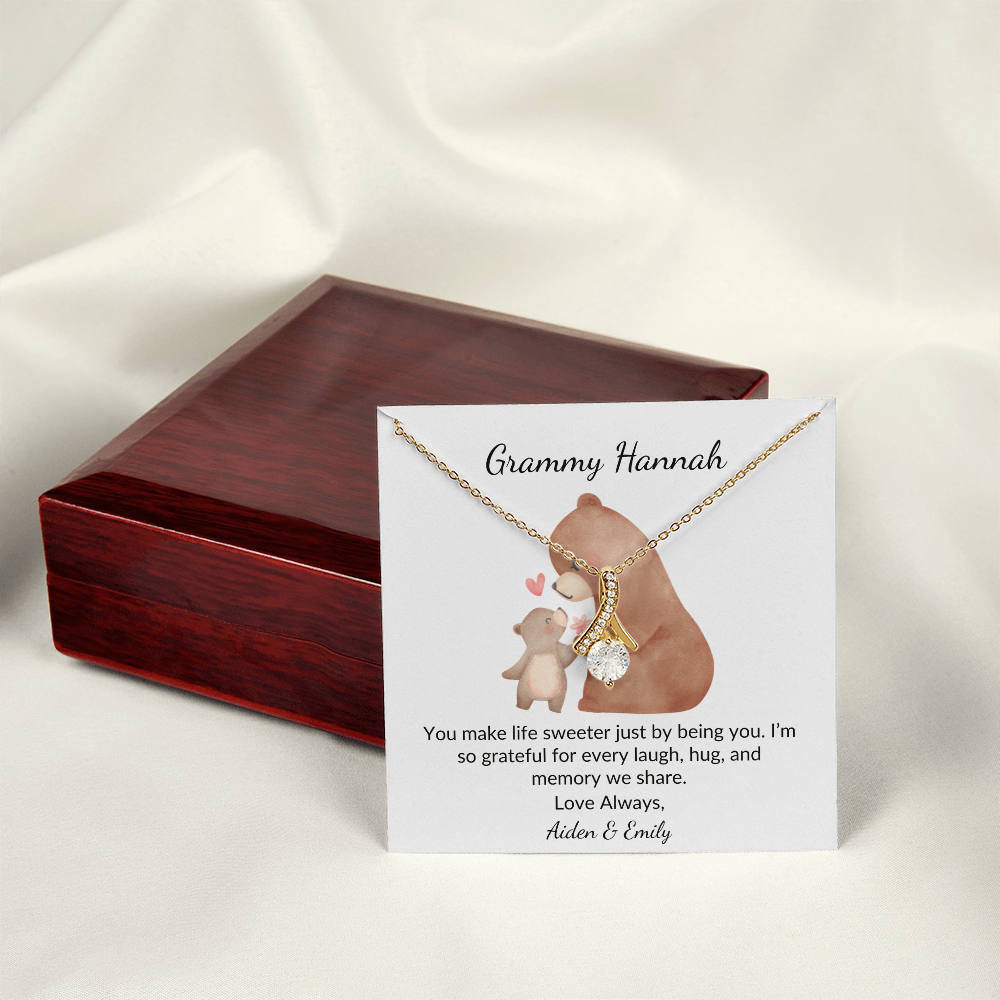 Personalized for Grandmothers- You Make Life Sweeter Just By Being You- Alluring Beauty Necklace