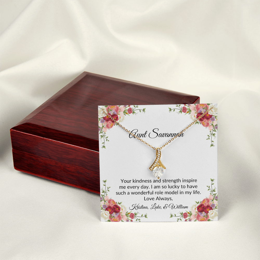Personalized for Aunts- Your Kindness and Strength Inspire Me Everyday- Alluring Beauty Necklace
