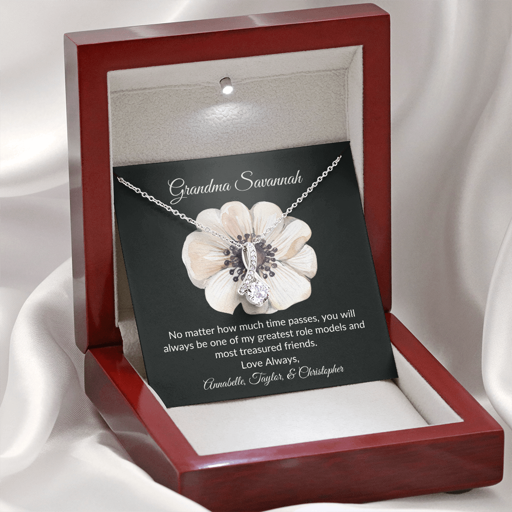 Personalized for Grandmothers-No Matter How Much Time Passes-Alluring Beauty Necklace