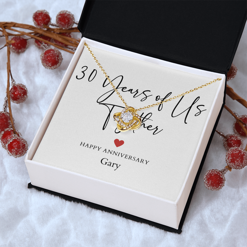 Personalized Thirty Years Of Us Anniversary- Love Knot Necklace