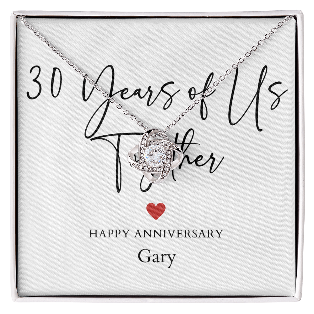 Personalized Thirty Years Of Us Anniversary- Love Knot Necklace