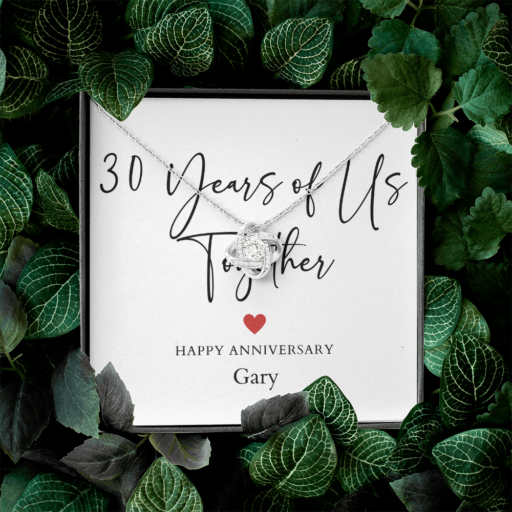 Personalized Thirty Years Of Us Anniversary- Love Knot Necklace