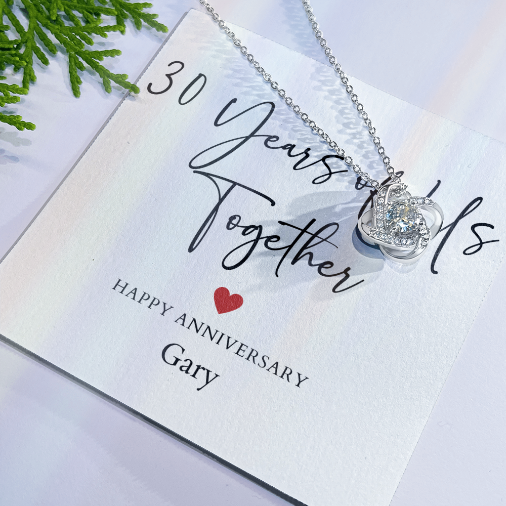 Personalized Thirty Years Of Us Anniversary- Love Knot Necklace