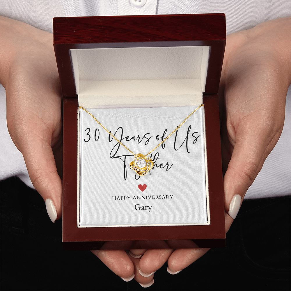 Personalized Thirty Years Of Us Anniversary- Love Knot Necklace