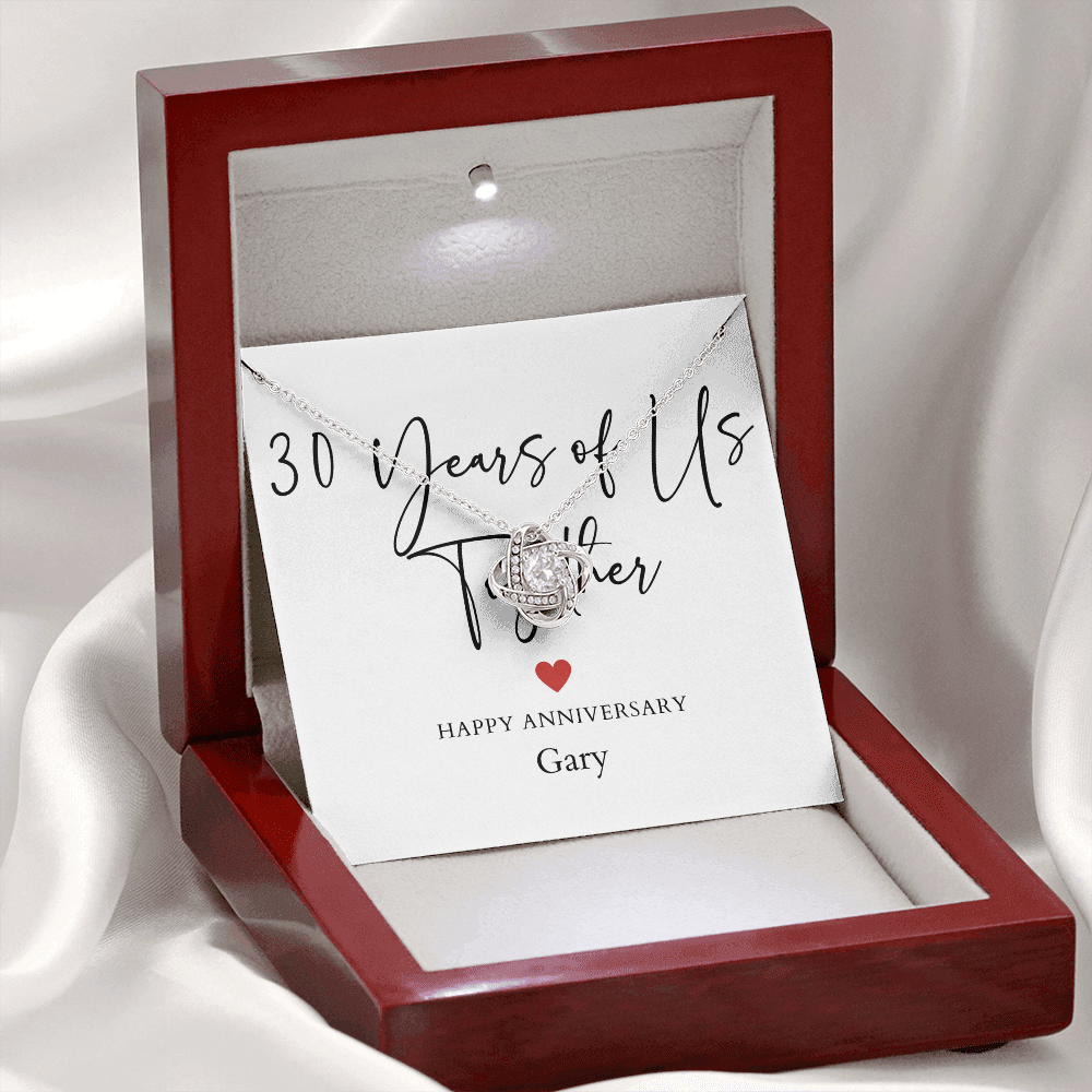 Personalized Thirty Years Of Us Anniversary- Love Knot Necklace