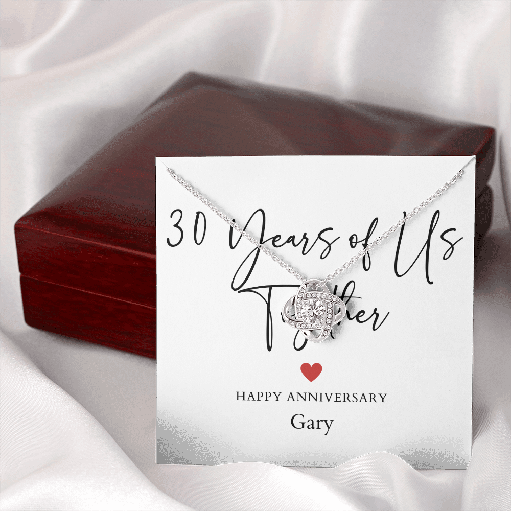 Personalized Thirty Years Of Us Anniversary- Love Knot Necklace