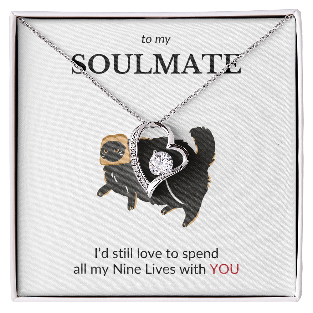 To My Soulmate- I'd Still Spend All Nine Lives- Forever Love Necklace