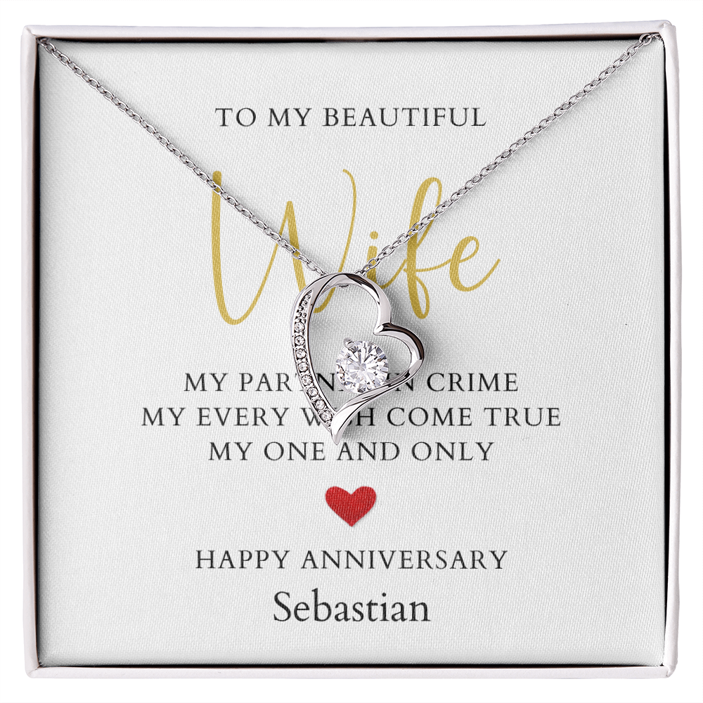 Personalized Anniversary-To My Beautiful Wife- Forever Love Necklace