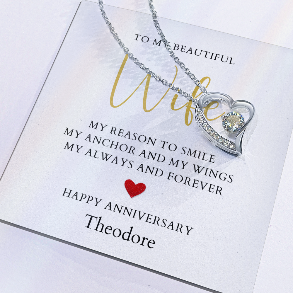 Personalized Anniversary-To My Beautiful Wife- Forever Love Necklace
