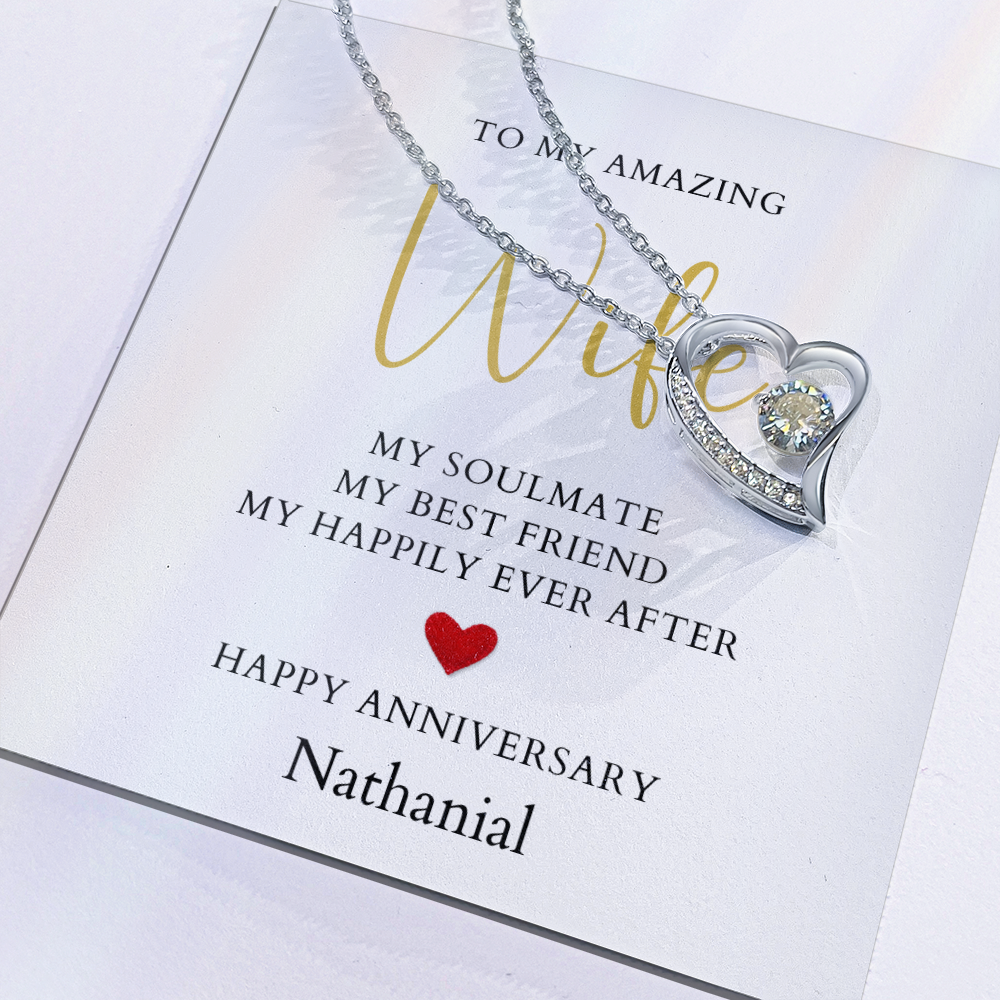 Personalized Anniversary-To My Amazing Wife- Forever Love Necklace