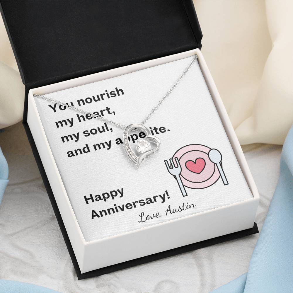 Happy Anniversary- You Nourish My Heart-Forever Love Necklace